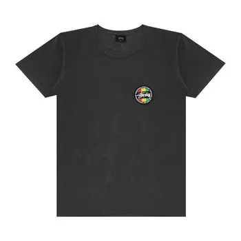 Футболка Stussy Reggae Dot Pigment Dyed 'Black', черный
