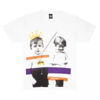 Футболка Stussy Rockin Gold 'White/Purple', белый