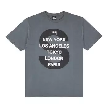 Футболка Stussy S Cities 'Charcoal', серый