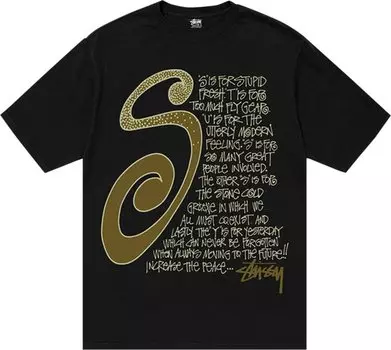 Футболка Stussy S Talk Pigment Dyed Tee 'Black', черный