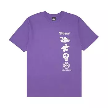Футболка Stussy Skate, Surf, Skull Purple