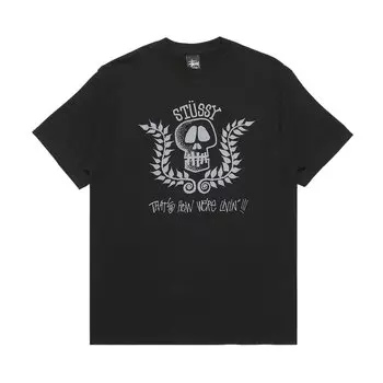 Футболка Stussy Skull Wreath, черная