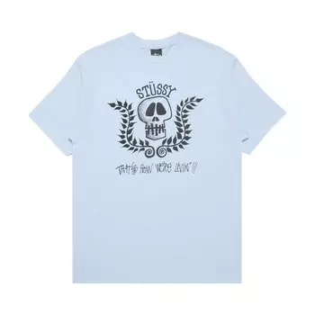 Футболка Stussy Skull Wreath, Голубая