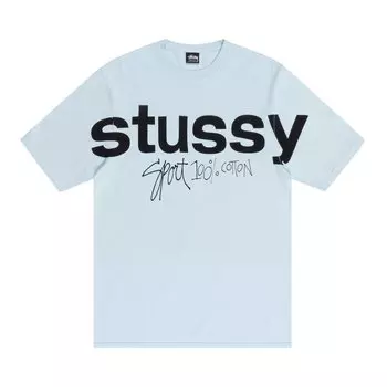 Футболка Stussy Sport, 100% пигментированная, Небесно-голубая