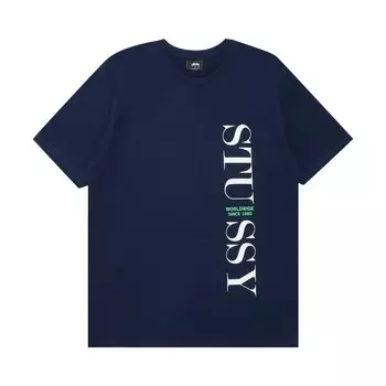 Футболка Stussy Standard 'Navy', синий