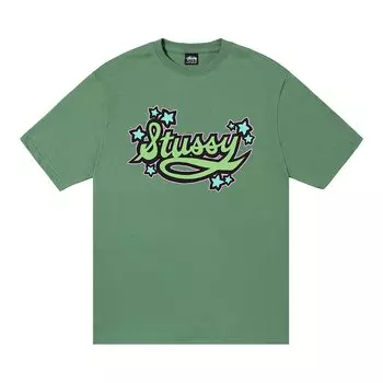 Футболка Stussy Star Script, зеленая