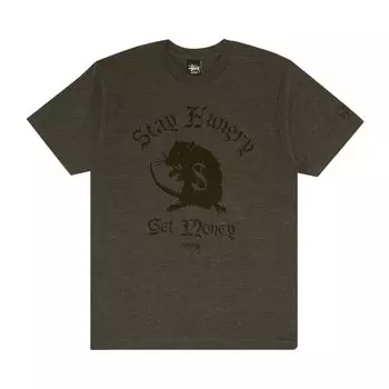 Футболка Stussy Stay Hungry 'Charcoal Heather', черный