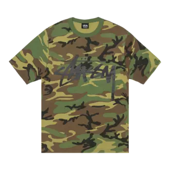 Футболка Stussy Stock Camo 'Camo/Black', разноцветный