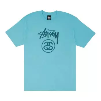 Футболка Stussy Stock Tone Logo 'Teal', бирюзовый