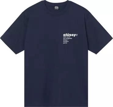 Футболка Stussy Strawberry Tee 'Navy', синий