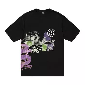 Футболка Stussy Strike, окрашенная в пигмент, черная