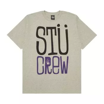 Футболка Stussy STU Crew, Серый вереск