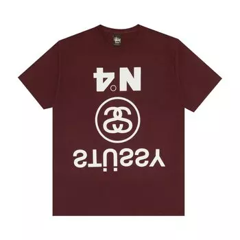 Футболка Stussy Upside Down 'Eggplant', фиолетовый
