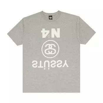 Футболка Stussy Upside Down 'Grey Heather', серый