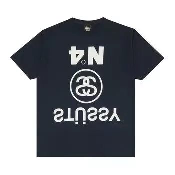 Футболка Stussy Upside Down 'Navy', синий