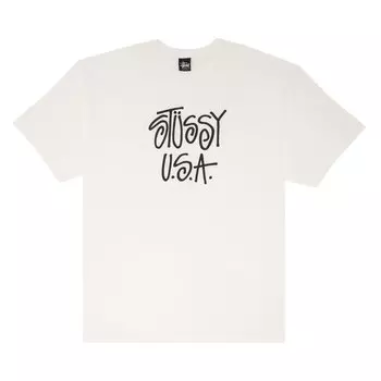Футболка Stussy USA 'White/Black', белый