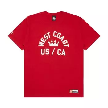 Футболка Stussy West Coast Crown US/CA, красная
