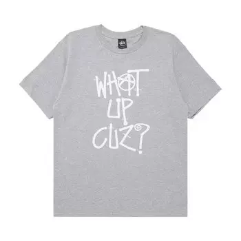 Футболка Stussy What Up Cuz? 'Grey Heather', серый