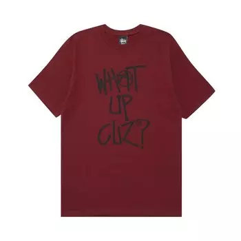 Футболка Stussy What Up Cuz? 'Wine', красный
