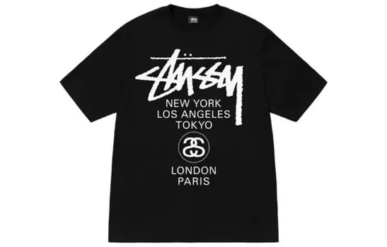 Футболка Stussy World Tour Белая, Фиолетовый