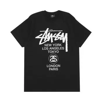 Футболка Stussy World Tour 'Black', черный