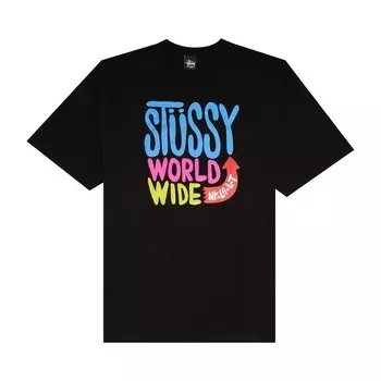 Футболка Stussy World Wide 'Black', черный