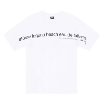 Футболка Stussy x Comme des Garons Laguna Beach T-Shirt 'White', белый