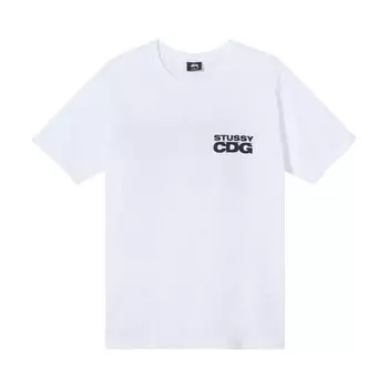 Футболка Stussy x Comme des Garons Surfman T-Shirt 'White', белый