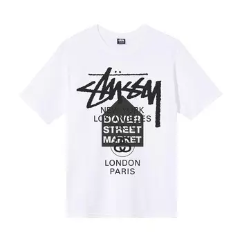 Футболка Stussy x Dover Street Market World Tour T-Shirt 'White', белый