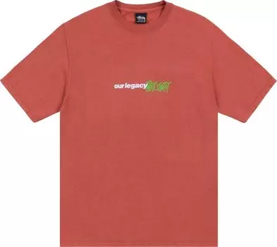 Футболка Stussy x Our Legacy Work Shop Sport Pigment Dyed 'Clay', красный
