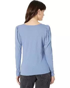 Футболка SUNDRY Square Neck Long Sleeve Pima Cotton Tee, цвет Chambray