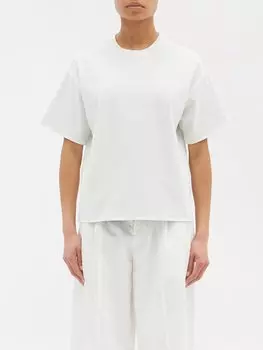 Футболка sunrise из хлопкового джерси Bottega Veneta, белый