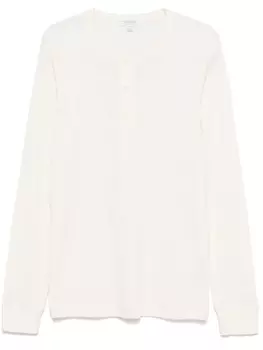 Футболка Sunspel Waffle Henley, белый
