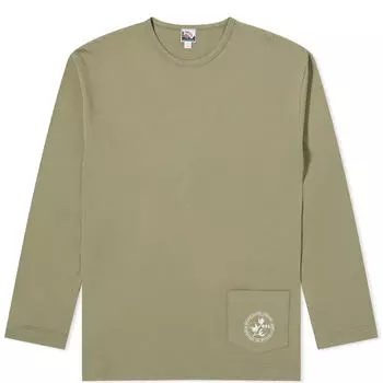 Футболка Sunspel X Nigel Cabourn Long Sleeve Pocket T-Shirt, цвет Army Green