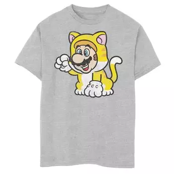 Футболка Super Mario 3D Bowser's Fury Mario Cat для мальчиков 8–20 лет с портретом кота Licensed Character