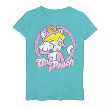 Футболка Super Mario 3D World Bowsers Fury Peach Cat Princess Paw для девочек 7–16 лет Licensed Character