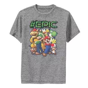 Футболка Super Mario Group Shot Epic Splatter для мальчиков 8–20 лет Licensed Character
