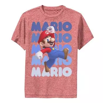 Футболка Super Mario Stacked Mario Jump для мальчиков 8–20 лет с рисунком Licensed Character