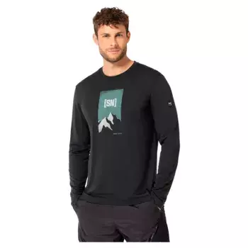 Футболка Super.natural 2 Pitch long sleeve, черный