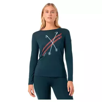 Футболка Super.natural Kryssede Ski long sleeve, синий/зеленый