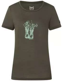Футболка super.natural Merino, зеленый