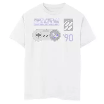 Футболка Super Nintendo Controller 90 для мальчиков 8–20 лет Licensed Character, белый