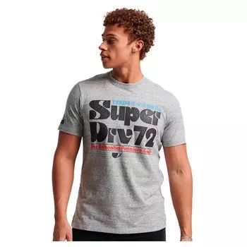 Футболка Superdry 70S Retro Font Logo Short Sleeve Round Neck, серый