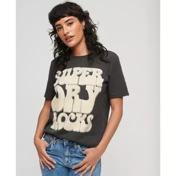 Футболка Superdry 70S Retro Rock Logo, черный