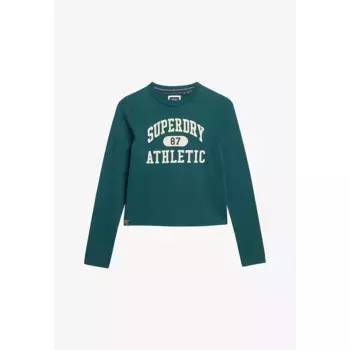 Футболка Superdry Athletic Ringer Slim Long sleeve, зеленый