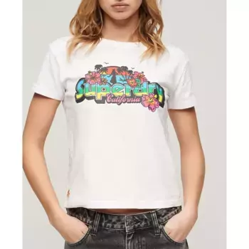 Футболка Superdry Cali Sticker Fitted, белый