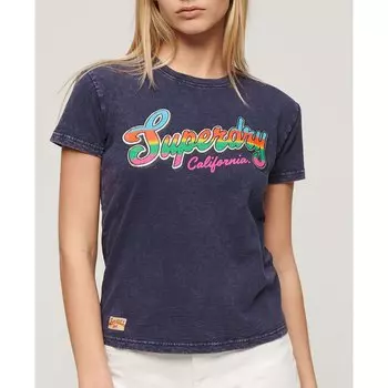 Футболка Superdry Cali Sticker Fitted, фиолетовый