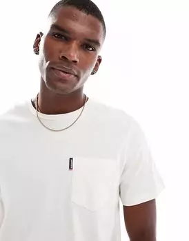 Футболка Superdry Classic Essential с карманом цвета «белая кость»
