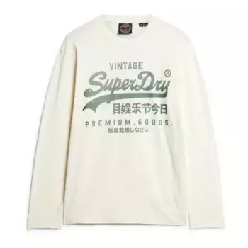 Футболка Superdry Classic Vl Graphic long sleeve, бежевый