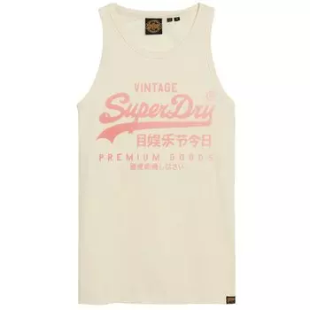 Футболка Superdry Classic Vl Heritage sleeveless T-shirt, бежевый